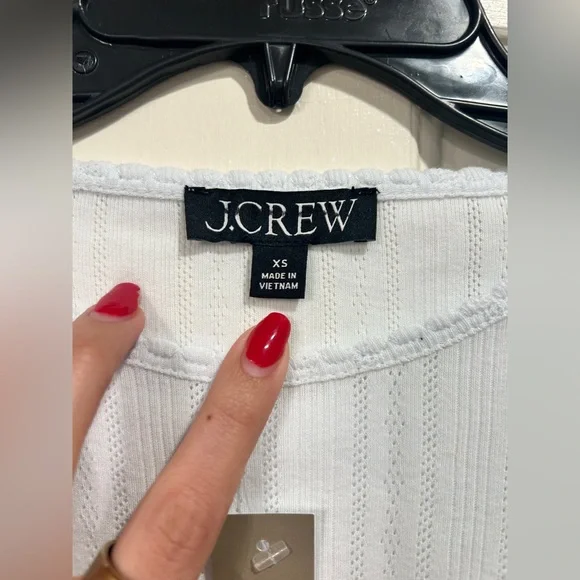 J. Crew Women's Light Blue Pointelle Short-Sleeve T-Shirt, Size XS - Picture 5 of 10